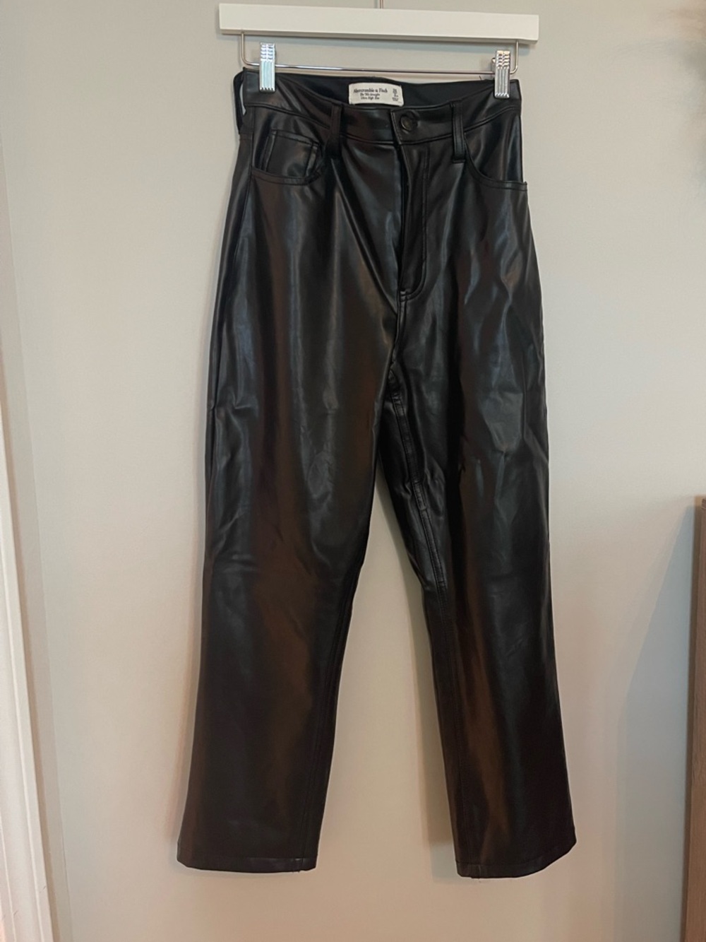 Abercrombie & Fitch Black Faux Leather High-Rise Pants